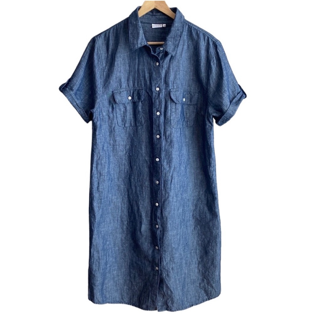 Celtic & Co. Denim Linen blend shirt Dress Blue